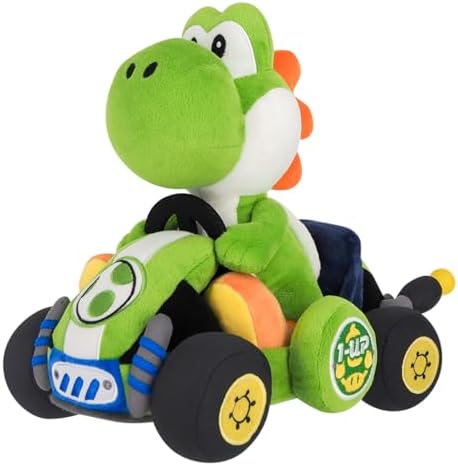 Super Mario Kart World MKW02 Yoshi Plush, Height 9.1 inches (23 cm)